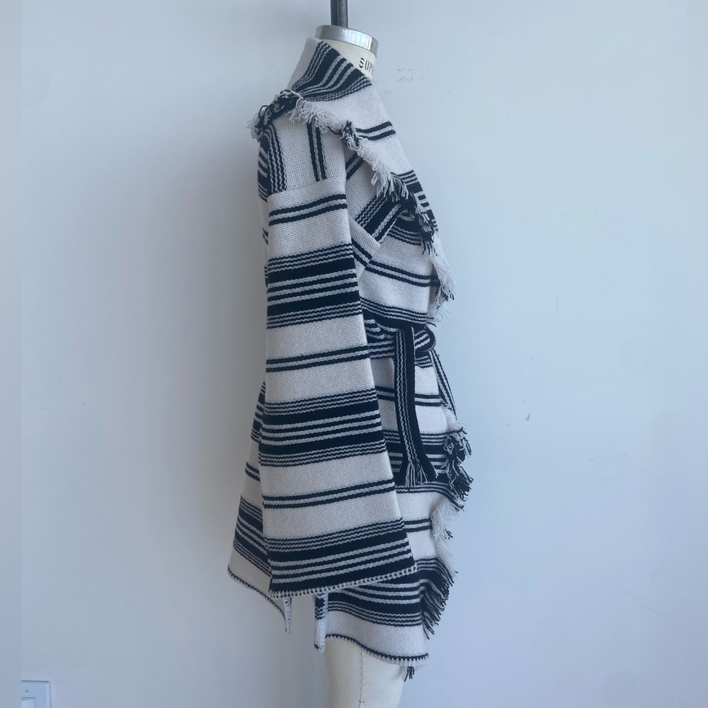 Christian Dior Striped Fringe trim striped Knit Cardigan Jacket with belt - Picture 4 of 10